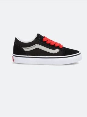 Vans Black Low-Top Sneaker with Red Laces